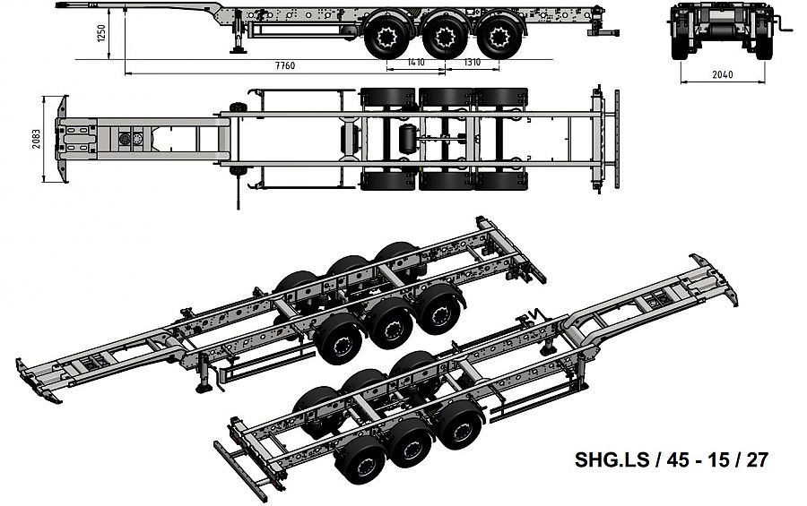 Полуприцеп-контейнеровоз облегченный Кессборер SHG L /45-12/27