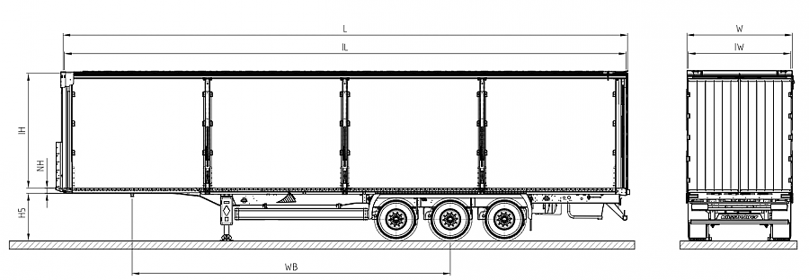 Шторно-бортовой  полуприцеп Kassbohrer XS Domestic SCX X / 125 - 12 / 27 RU D ECO TIR